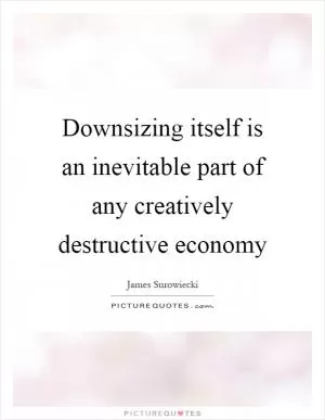 Downsizing itself is an inevitable part of any creatively destructive economy Picture Quote #1
