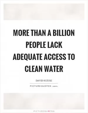 More than a billion people lack adequate access to clean water Picture Quote #1