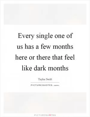 Every single one of us has a few months here or there that feel like dark months Picture Quote #1