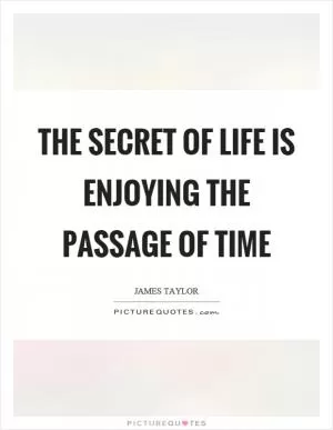 The secret of life is enjoying the passage of time Picture Quote #1