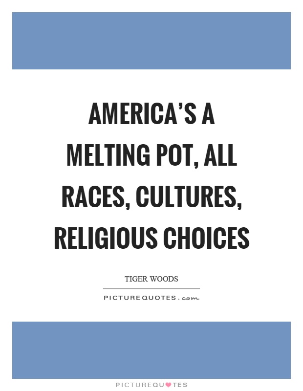 America's a melting pot, all races, cultures, religious choices Picture Quote #1