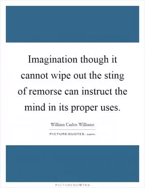 Imagination though it cannot wipe out the sting of remorse can instruct the mind in its proper uses Picture Quote #1
