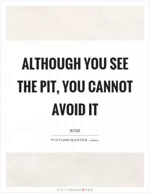 Although you see the pit, you cannot avoid it Picture Quote #1