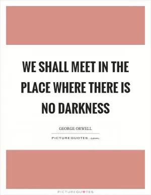 We shall meet in the place where there is no darkness Picture Quote #1
