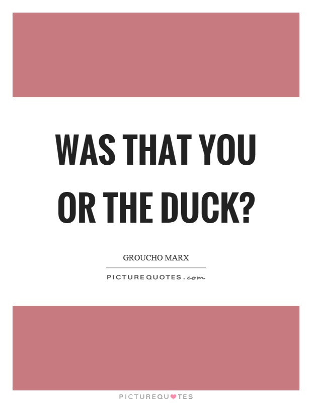 Was that you or the duck? Picture Quote #1