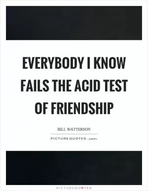 Everybody I know fails the acid test of friendship Picture Quote #1