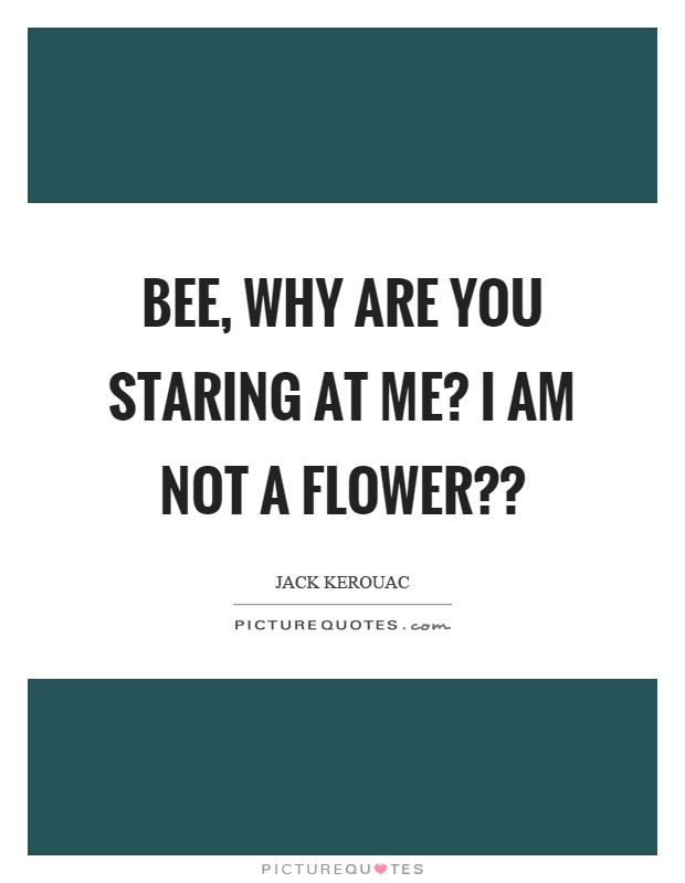 Bee, why are you staring at me? I am not a flower?? Picture Quote #1