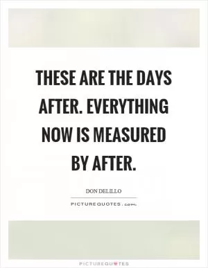 These are the days after. Everything now is measured by after Picture Quote #1