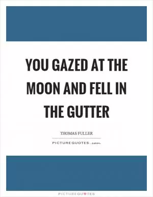 You gazed at the moon and fell in the gutter Picture Quote #1