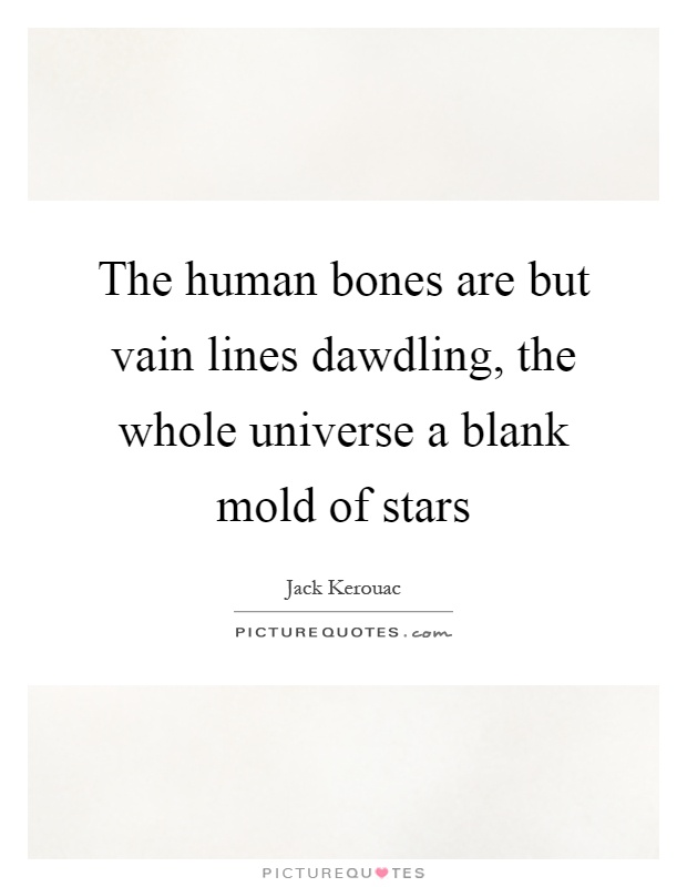 The human bones are but vain lines dawdling, the whole universe a blank mold of stars Picture Quote #1