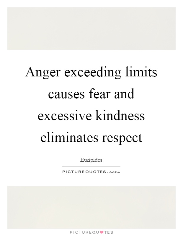 Anger exceeding limits causes fear and excessive kindness eliminates respect Picture Quote #1