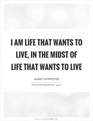 I am life that wants to live, in the midst of life that wants to live Picture Quote #1