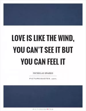 Love is like the wind, you can’t see it but you can feel it Picture Quote #1