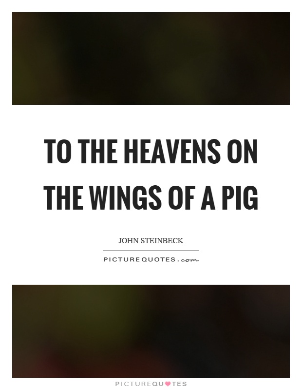 To the heavens on the wings of a pig Picture Quote #1