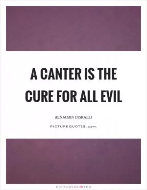 A canter is the cure for all evil Picture Quote #1