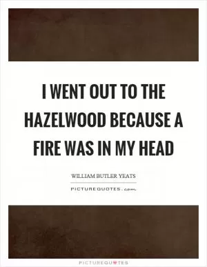 I went out to the hazelwood because a fire was in my head Picture Quote #1