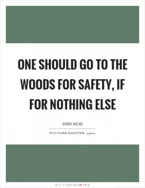 One should go to the woods for safety, if for nothing else Picture Quote #1