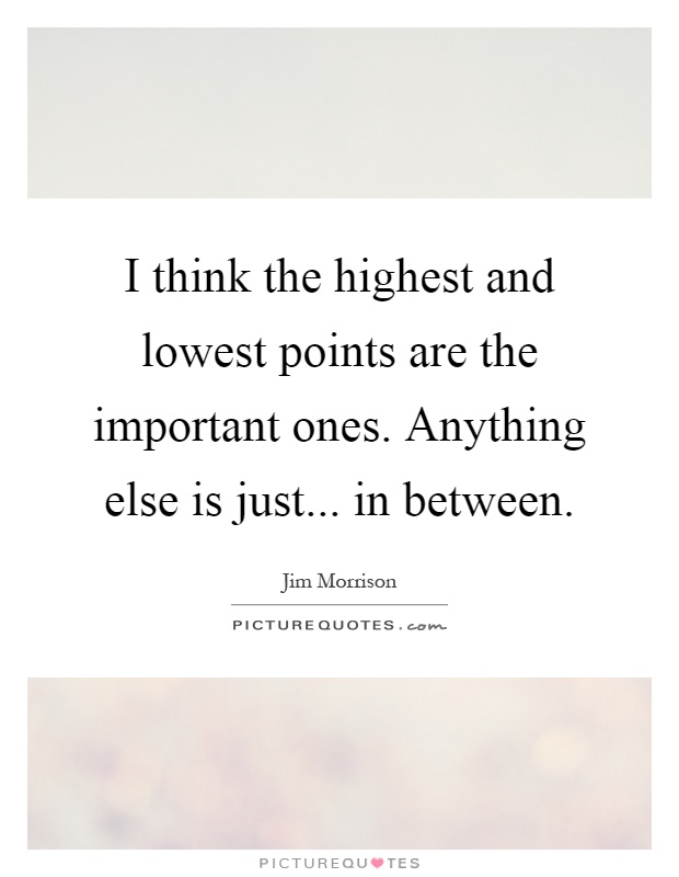 I think the highest and lowest points are the important ones. Anything else is just... in between Picture Quote #1