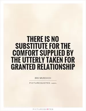 There is no substitute for the comfort supplied by the utterly taken for granted relationship Picture Quote #1
