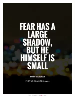 Fear has a large shadow, but he himself is small Picture Quote #1