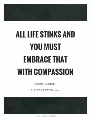 All life stinks and you must embrace that with compassion Picture Quote #1