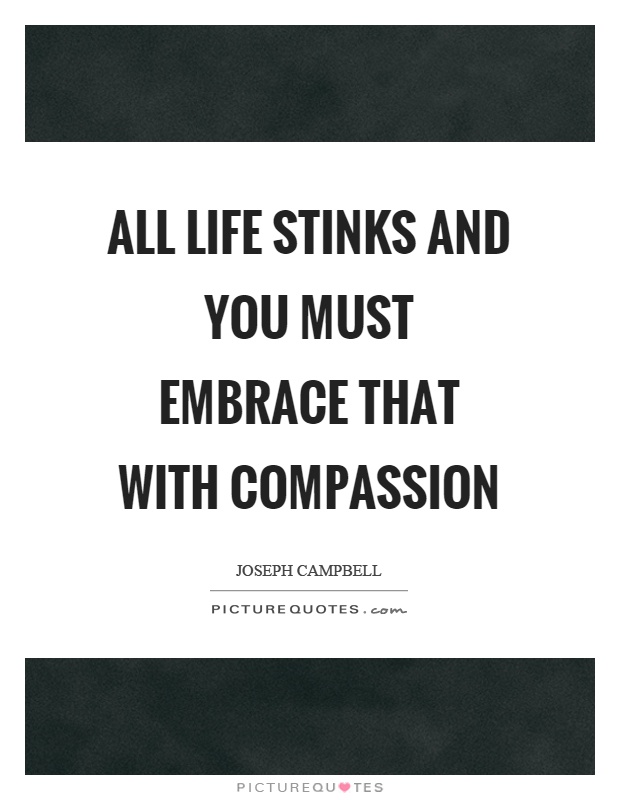 All life stinks and you must embrace that with compassion Picture Quote #1