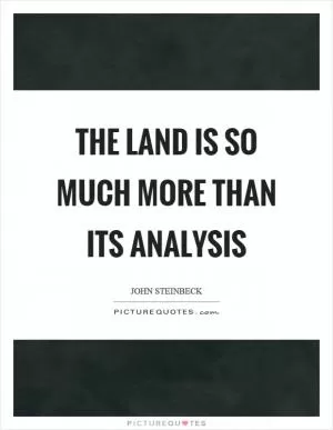 The land is so much more than its analysis Picture Quote #1