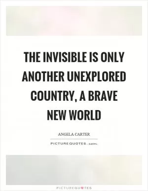 The invisible is only another unexplored country, a brave new world Picture Quote #1