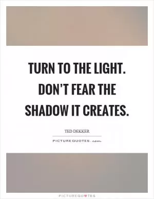 Turn to the light. Don’t fear the shadow it creates Picture Quote #1