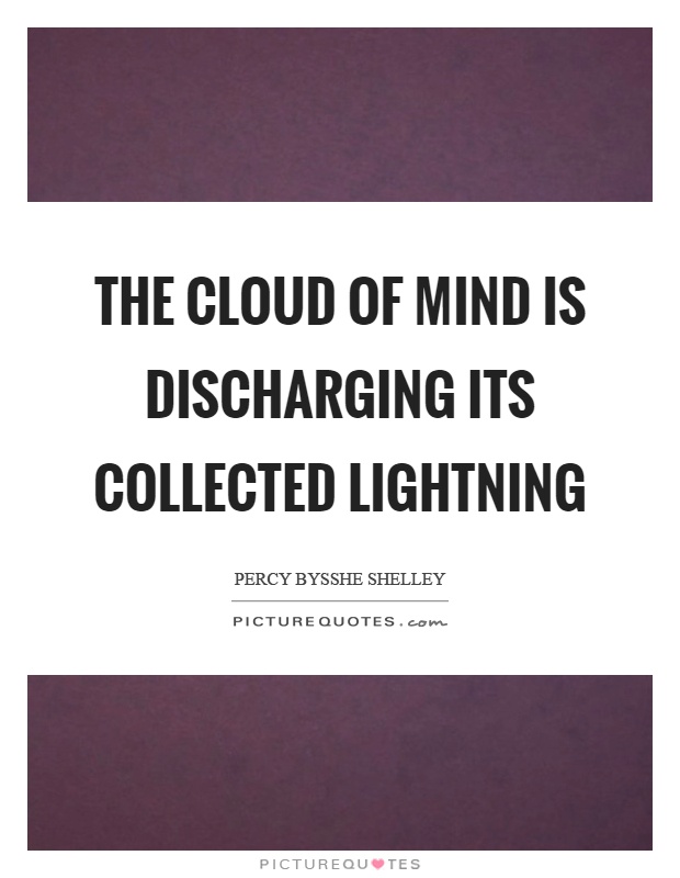 The cloud of mind is discharging its collected lightning Picture Quote #1
