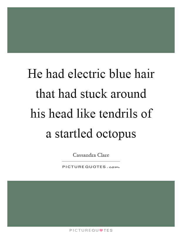 He had electric blue hair that had stuck around his head like tendrils of a startled octopus Picture Quote #1