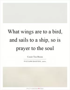 What wings are to a bird, and sails to a ship, so is prayer to the soul Picture Quote #1