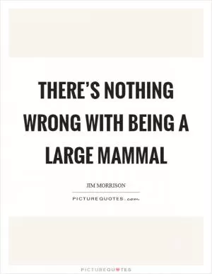 There’s nothing wrong with being a large mammal Picture Quote #1