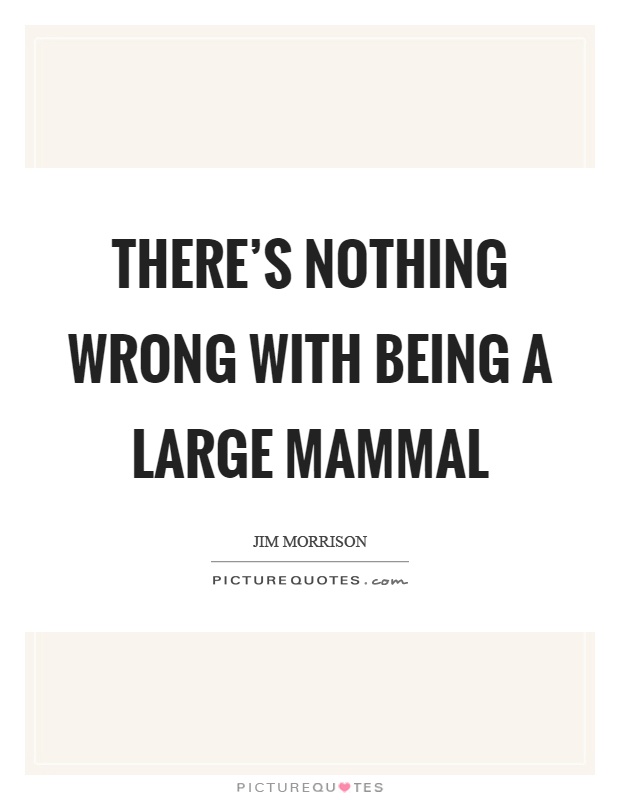 There's nothing wrong with being a large mammal Picture Quote #1