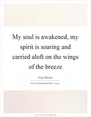 My soul is awakened, my spirit is soaring and carried aloft on the wings of the breeze Picture Quote #1