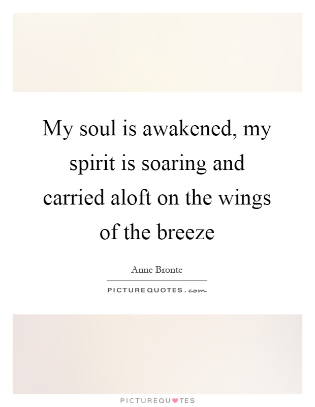 My soul is awakened, my spirit is soaring and carried aloft on the wings of the breeze Picture Quote #1