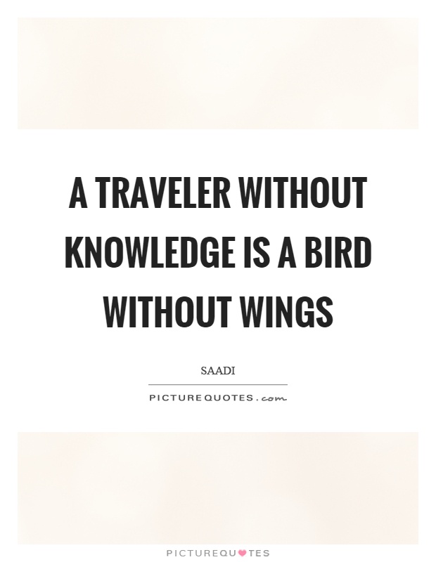 A traveler without knowledge is a bird without wings Picture Quote #1