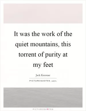 It was the work of the quiet mountains, this torrent of purity at my feet Picture Quote #1