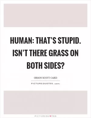 Human: That’s stupid. Isn’t there grass on both sides? Picture Quote #1