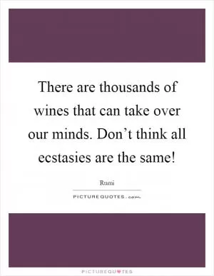 There are thousands of wines that can take over our minds. Don’t think all ecstasies are the same! Picture Quote #1