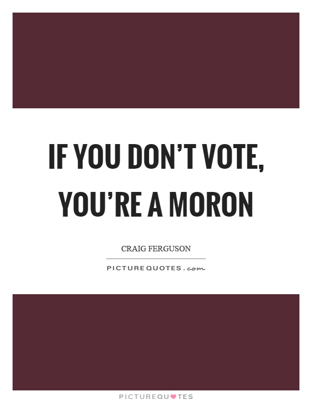 If you don't vote, you're a moron Picture Quote #1