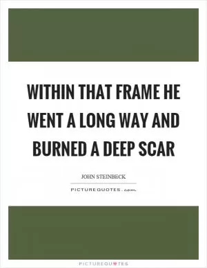 Within that frame he went a long way and burned a deep scar Picture Quote #1