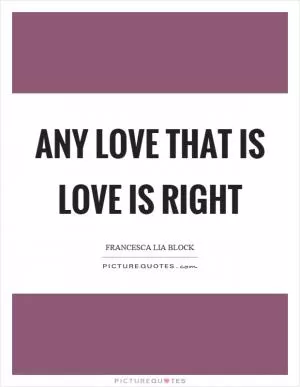Any love that is love is right Picture Quote #1