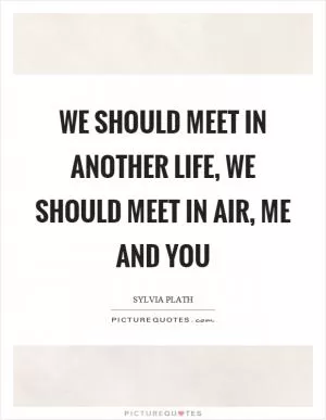 We should meet in another life, we should meet in air, me and you Picture Quote #1