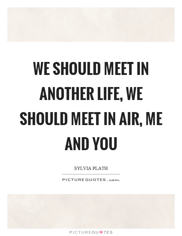 We should meet in another life, we should meet in air, me and you Picture Quote #1