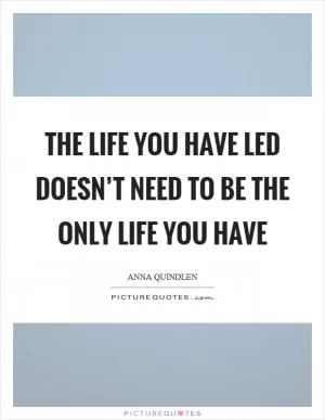 The life you have led doesn’t need to be the only life you have Picture Quote #1