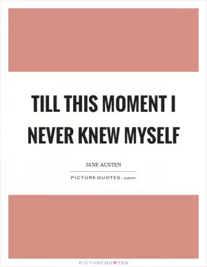 Till this moment I never knew myself Picture Quote #1