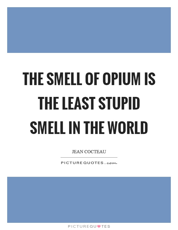 The smell of opium is the least stupid smell in the world Picture Quote #1