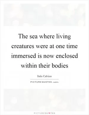 The sea where living creatures were at one time immersed is now enclosed within their bodies Picture Quote #1