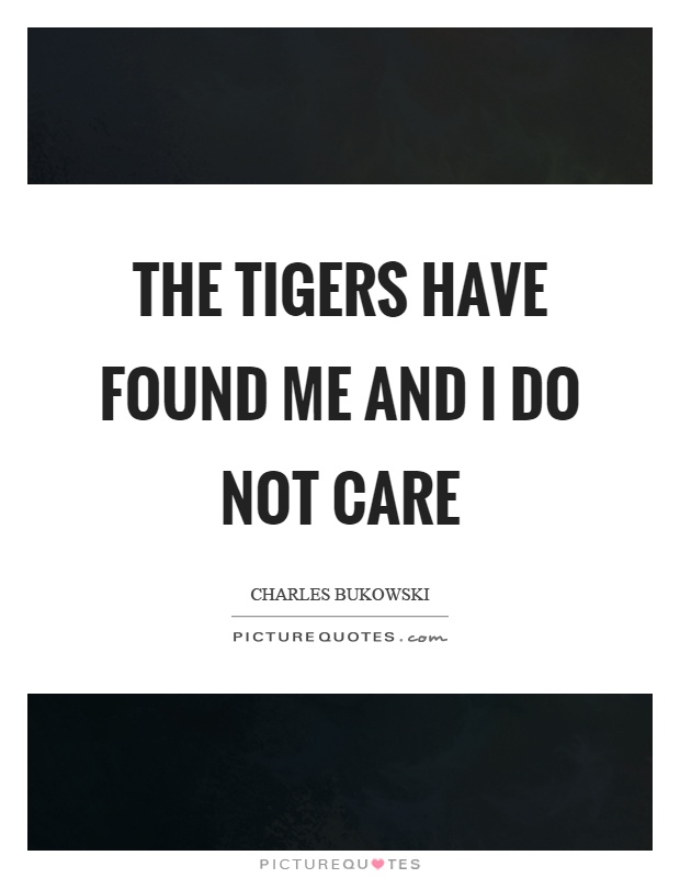 The tigers have found me and I do not care Picture Quote #1